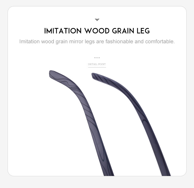 European and American Retro Frameless Men's Sunglasses with Diamond Inlay and Wood Grain Temples New Style Glasses Wholesale shades