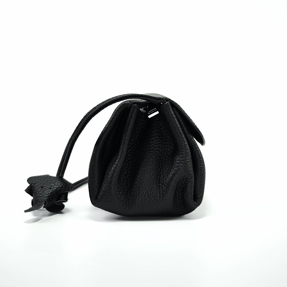 Genuine Leather Small Square Bag Daily Simple Women's Bag2025New Casual Little Elephant Commuting Versatile Cover Head Single Shoulder Crossbody Bag