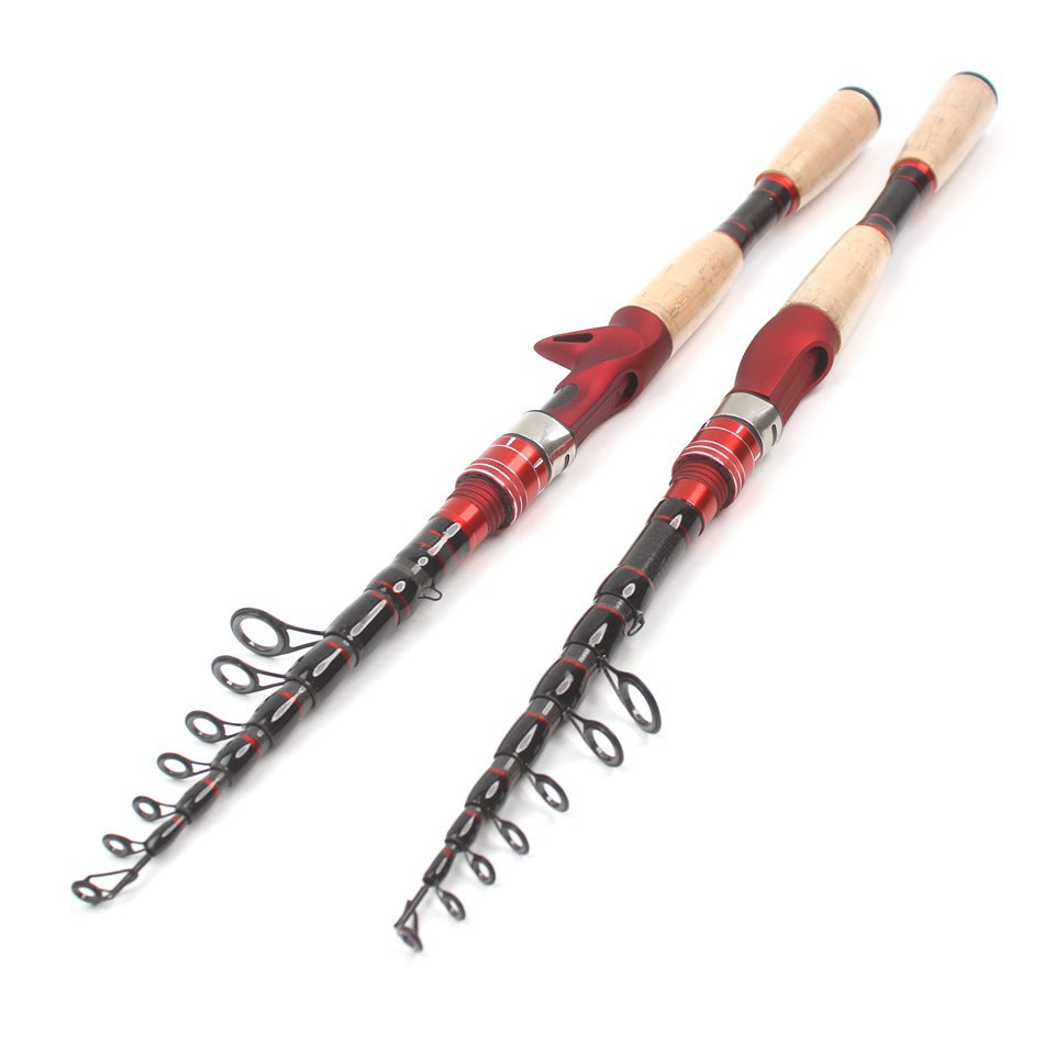 Ultra Short Ultra Light Portable Fishing Rod Carbon Fiber Telescopic Lure Rod Vibration Style Fashionable Lure Rod Lightweight Casting Small Sea Rod