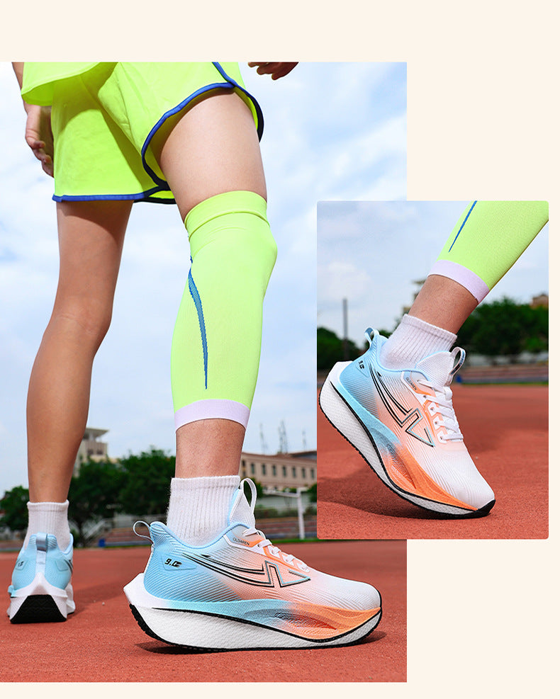 New Marathon Racing Anti-Slip Wear-Resistant Running Shoes Couple Popcorn Carbon Plate Cushioning Rebound Soft Sole Sports Shoes