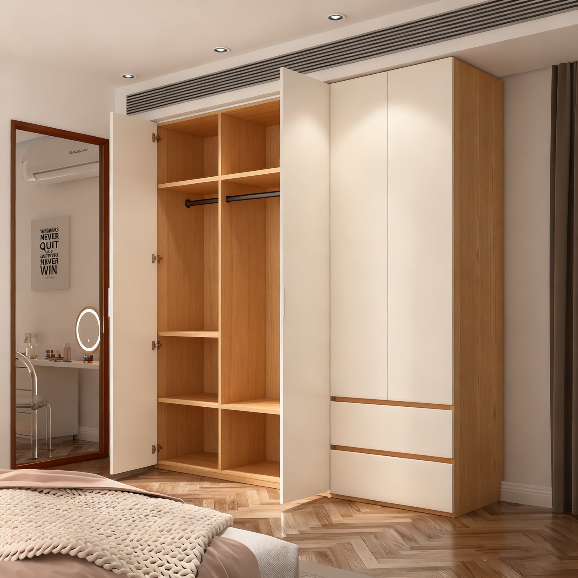 Custom Whole House Honeycomb Aluminum Alloy Wardrobe Welded Board Bedroom Home Modern Simple Storage Integrated Closet