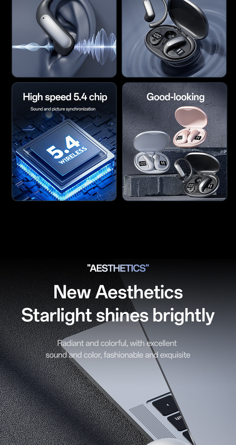 Popular M134Digital Display Ear-Hook Headphones Private Model High Appearance Long Battery Life Wireless Bluetooth Headphones