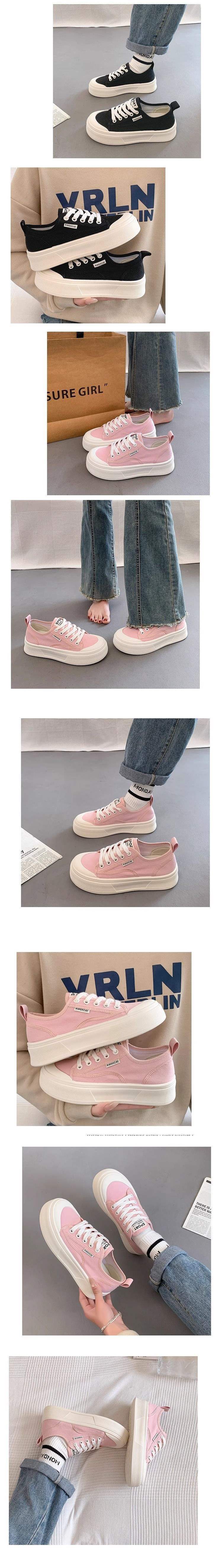 Women's Platform Canvas Shoes2025Summer New Breathable Versatile Casual Thin Height-Increasing White Sneakers