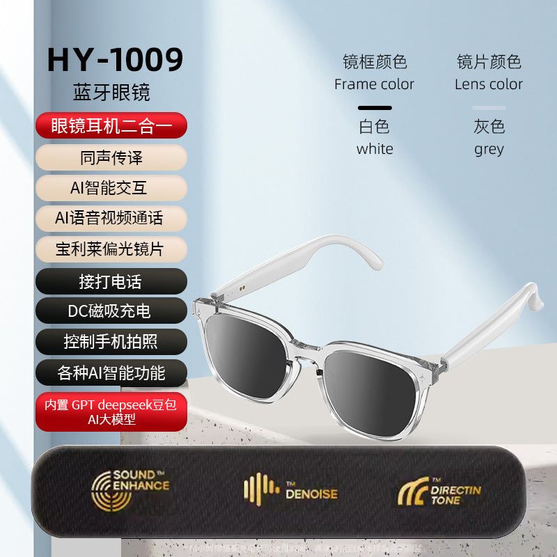 Factory direct sales smart glasses Bluetooth call ai Translation Driving Riding Comfortable Fashionable Sunglasses