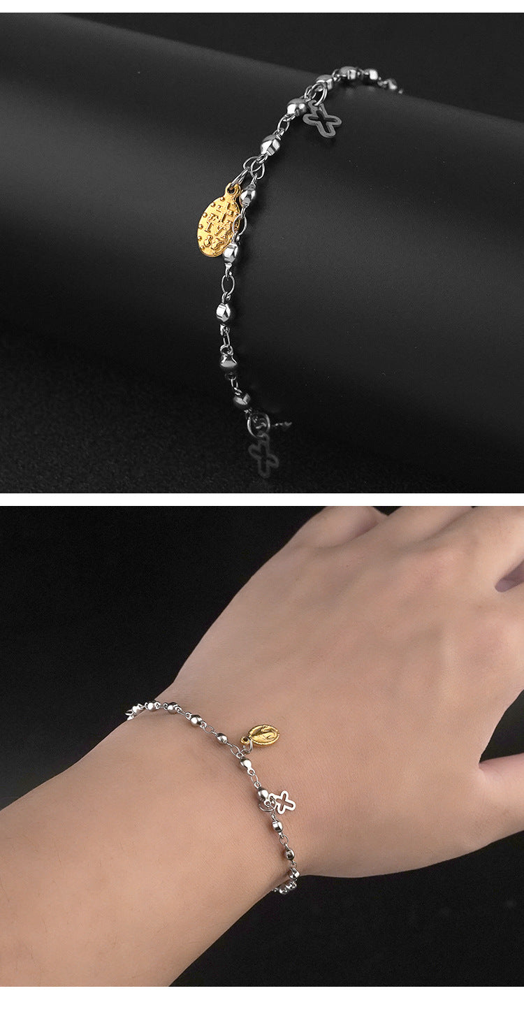 New Cross Bracelet for Women Stainless Steel Niche Design Personality Versatile Titanium Steel Jewelry Factory Wholesale