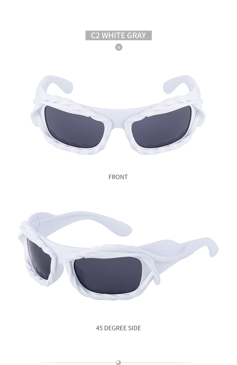 New Y2K Irregular Sunglasses for Women, Cycling Lace Sunglasses, Women's European and American Style Performance Glasses sunglasses