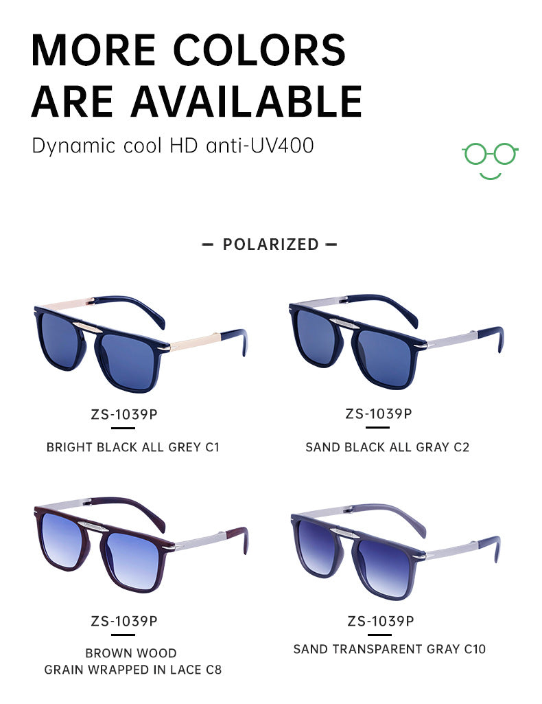 Retro Square Frame Folding Polarized Sunglasses for Men, Trendy Driving Sun Protection Glasses shades