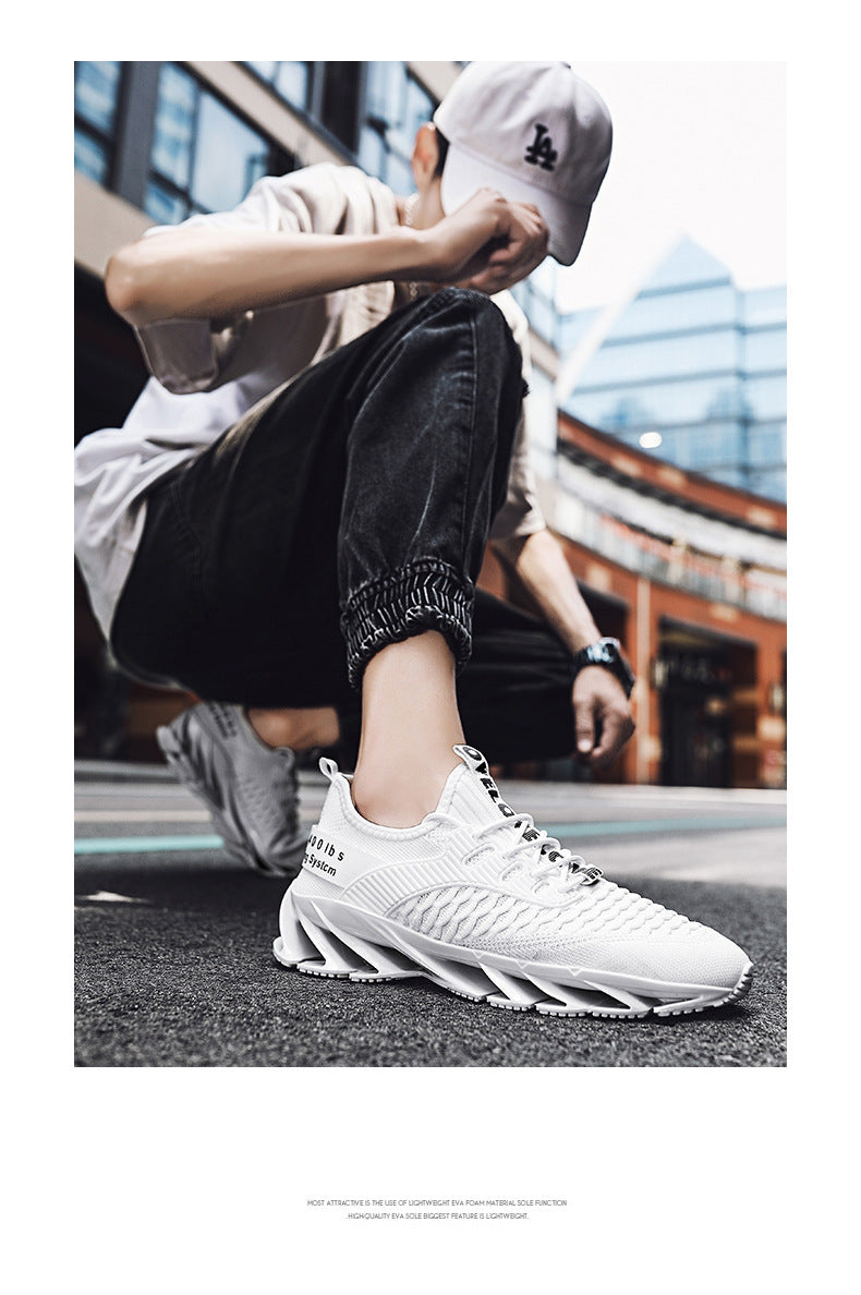 2025Summer New Men's Shoes Non-Slip Blade Shoes Men's Running Shoes Breathable Flyknit Mesh Shoes Sports Casual Shoes