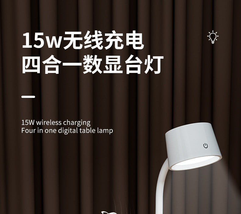 Creative Gift Night Light Multifunctional Desk Lamp Bluetooth Speaker Smartphone Wireless Charging Desk Lamp Atmosphere Light