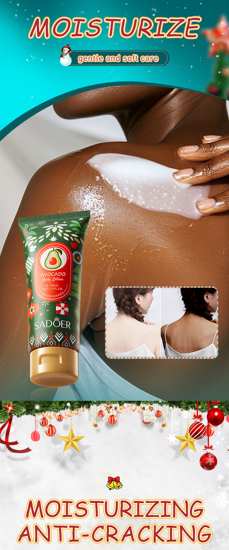 Avocado Moisturizing Body Lotion SADOER Autumn and winter moisturizing body cream cross-border foreign trade wholesale