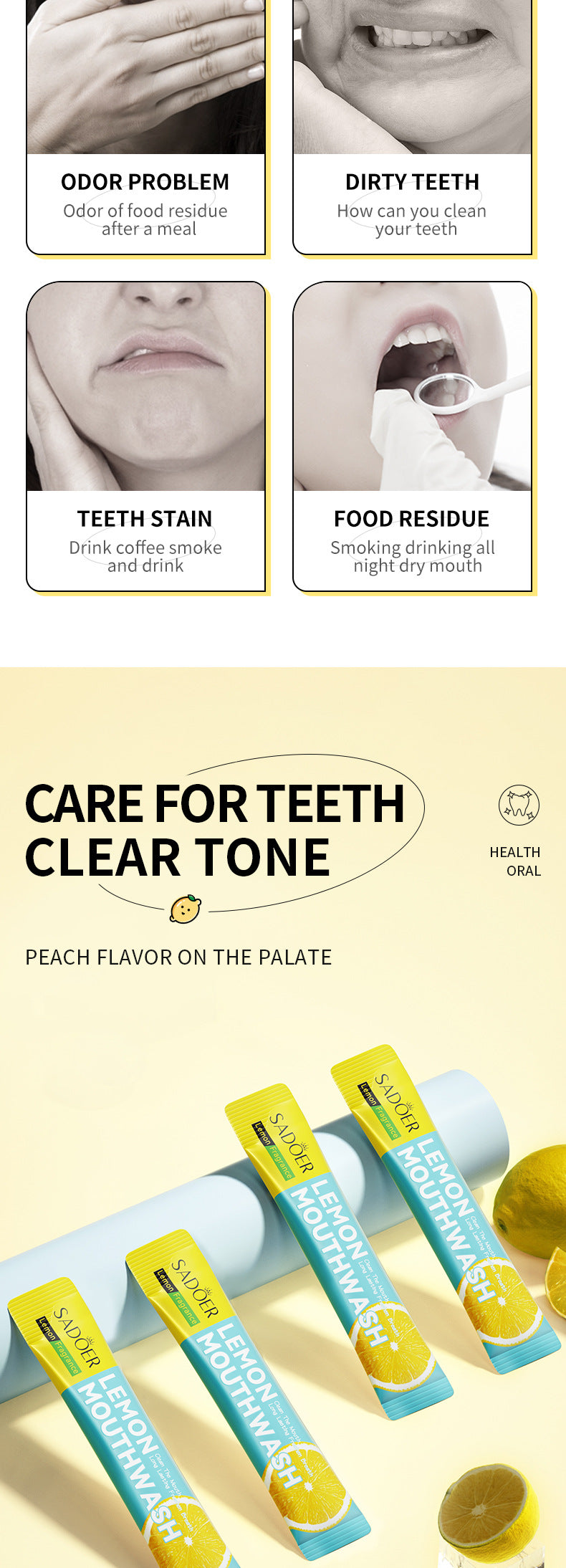 Cross-border Lemon Mouthwash Strips Oral Care Disposable Portable Cleaning Export Manufacturer Wholesale