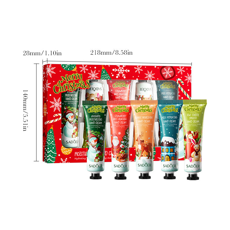 Full English Christmas Moisturizing Anti-Chapped Hand Cream Five-Piece Set SADOER Autumn and winter hand cream  foreign trade wholesale