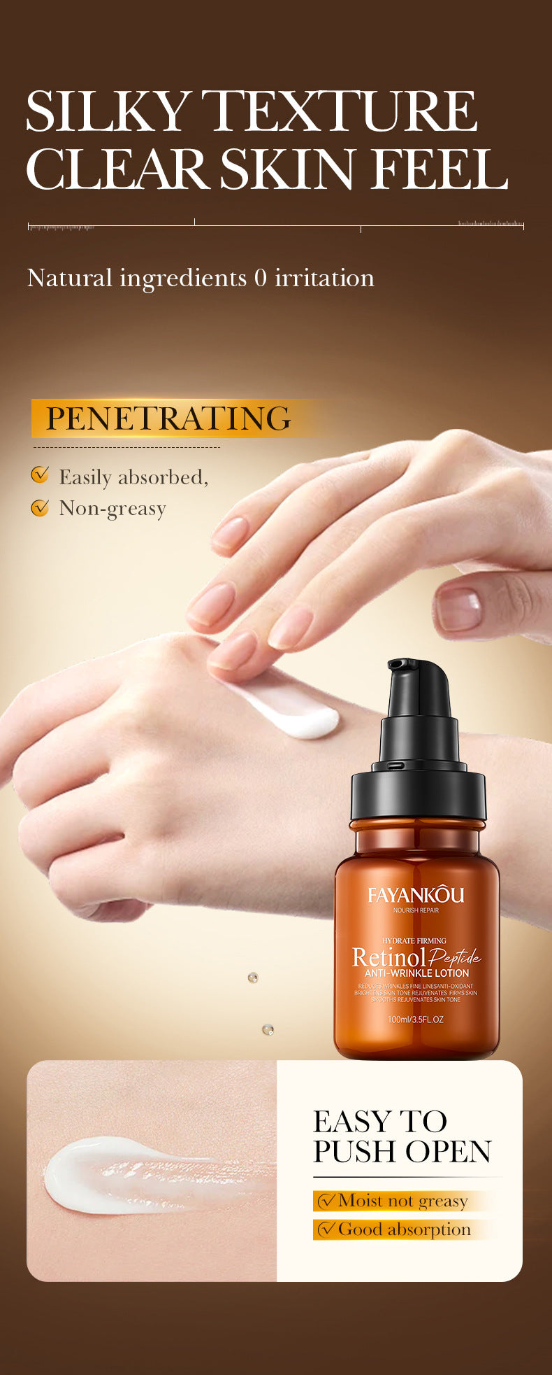 Full English Retinol Peptide Skincare Series  FAYANKOU Amino Acid Facial Cleanser  Wholesale