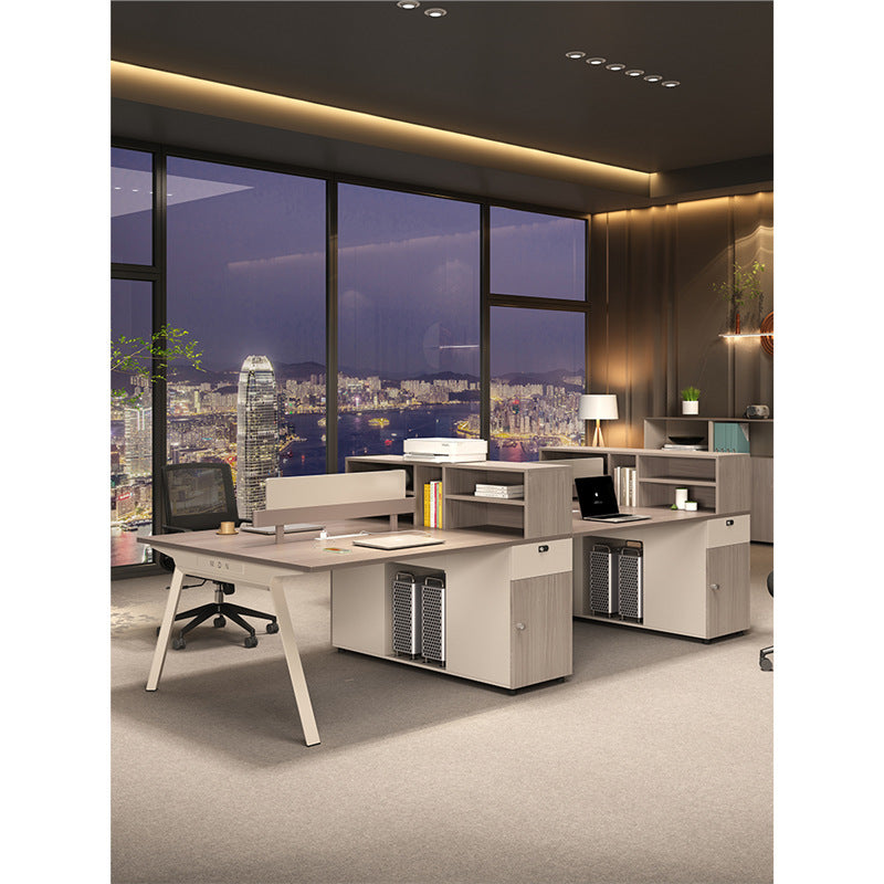 Staff Desk Office Desk and Chair Set Simple Modern Office Partition Computer Desk Employee Desk Six-Person Booth