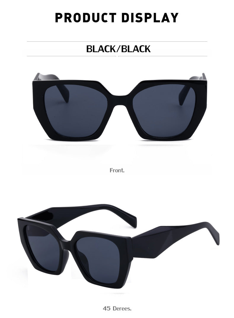 New Fashion Cat Eye Wide Leg Sunglasses for Women with High-end Feel ins Wholesale full frame sunglasses UV protection