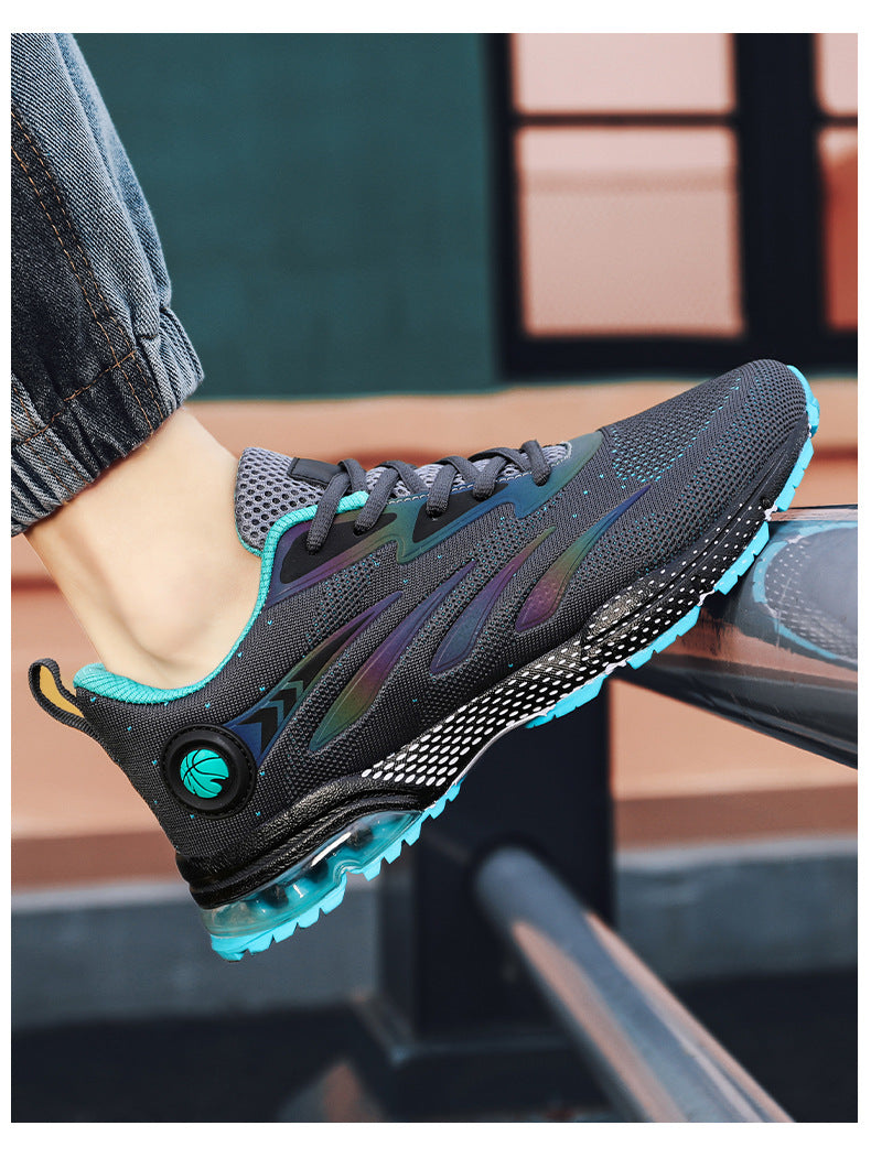 Men's Sports Casual Shoes Marathon Extra Large Size Cushion Shoes Flyknit Four Seasons Rubber Wear-resistant Non-slip Sports Shoes