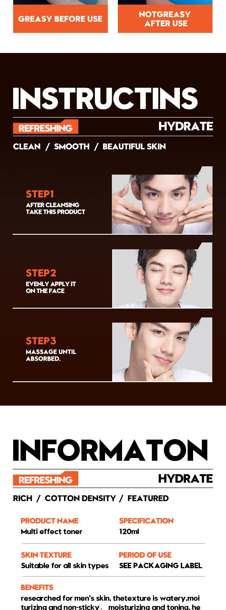 Men's lotion SADOER Cool and Refreshing Men's Vaseline Hydrating Toner Lotion Cross-Border Wholesale