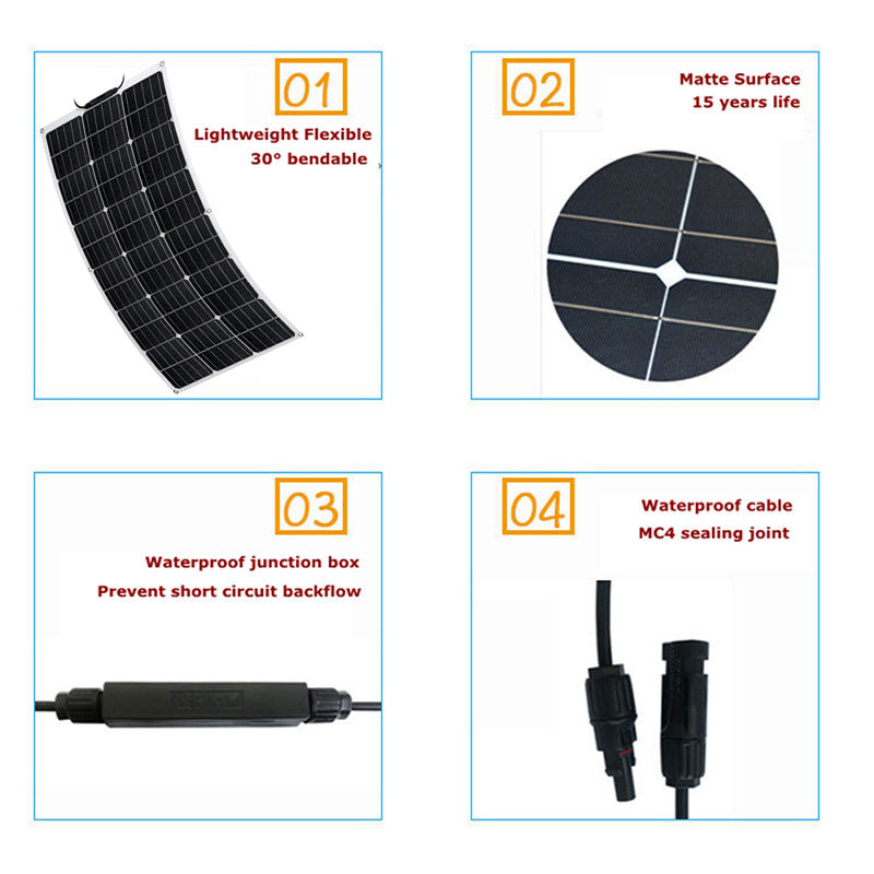 Hot Selling 40w18v Flexible Solar Panel Photovoltaic Power Generation Set Household Energy Storage Matching Portable Durable