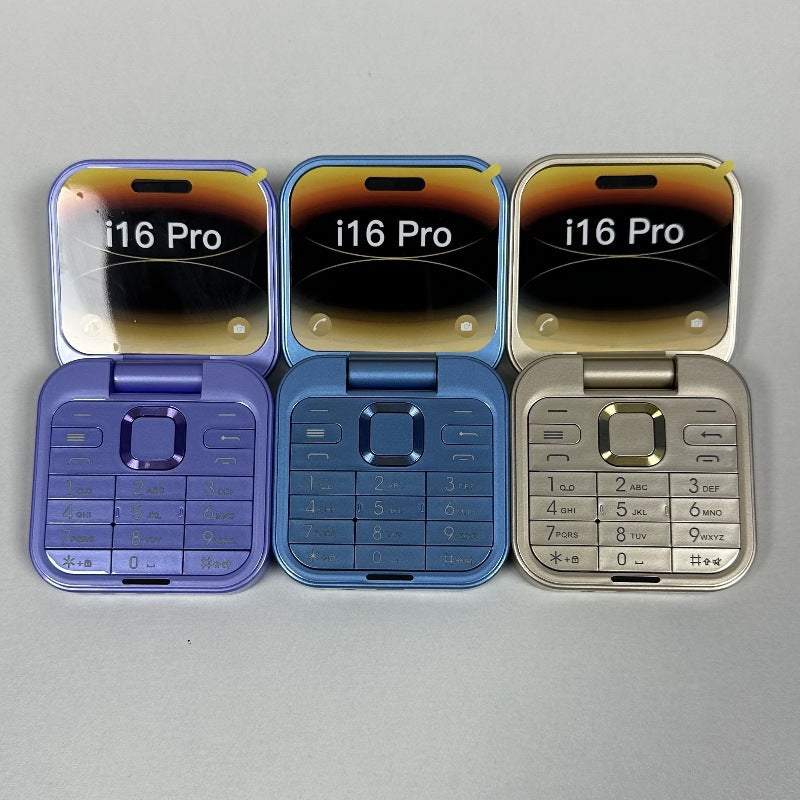 i16Pro Mobile Phone Foreign Language Folding Flip Button Phone Multi-Language