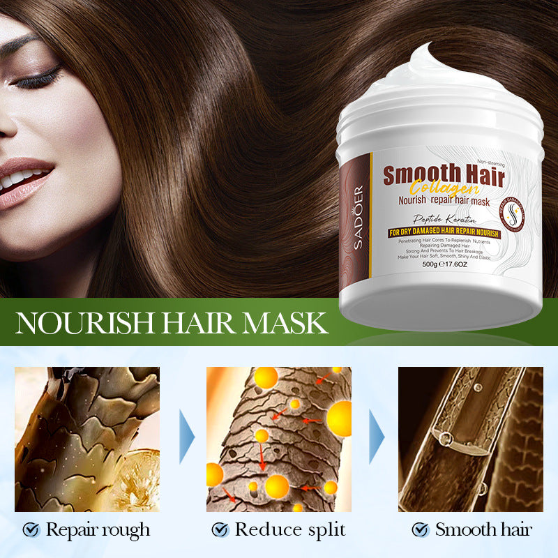 Collagen Smooth Hair Mask SADOER Nourishing and Fluffy Hair Conditioner Cross-Border Wholesale