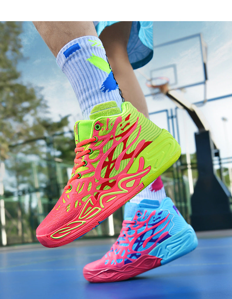 New Youth Trendy Sports Combat Boots Three Balls4Fashionable Men's Professional Practical Anti-Slip Wear-Resistant Basketball Shoes