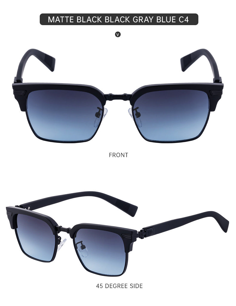 New Retro Square Frame Sunglasses Unisex Eyebrow Frame UV Protection Sunglasses Double Bridge Glasses shades