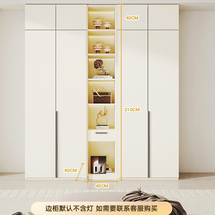 Solid Wood European Pine Board One-Door to Ceiling Ultra-High Combination Wardrobe Simple Modern2.5/2.6/2.7/2.8/3.0m Rice