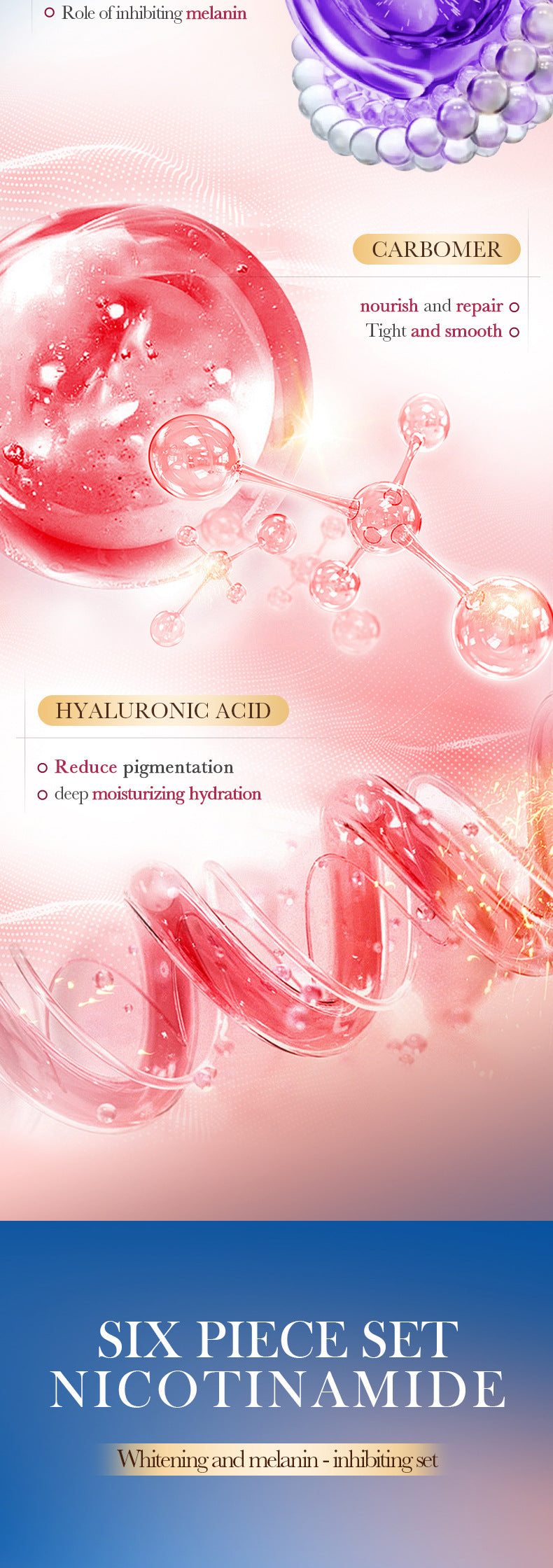 Full English Watermelon Niacinamide Six-Piece Set SADOER Moisturizing and Hydrating Set Box  Wholesale