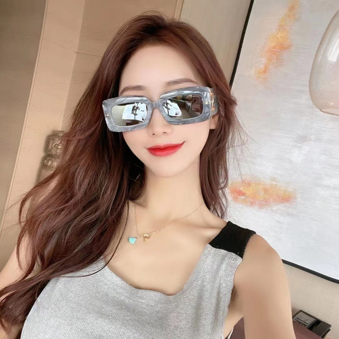 Sunglasses for Women Summer UV Protection Sunglasses for Men Small Face Style Glasses Retro Jelly Color6039Sun Protection Hot Item
