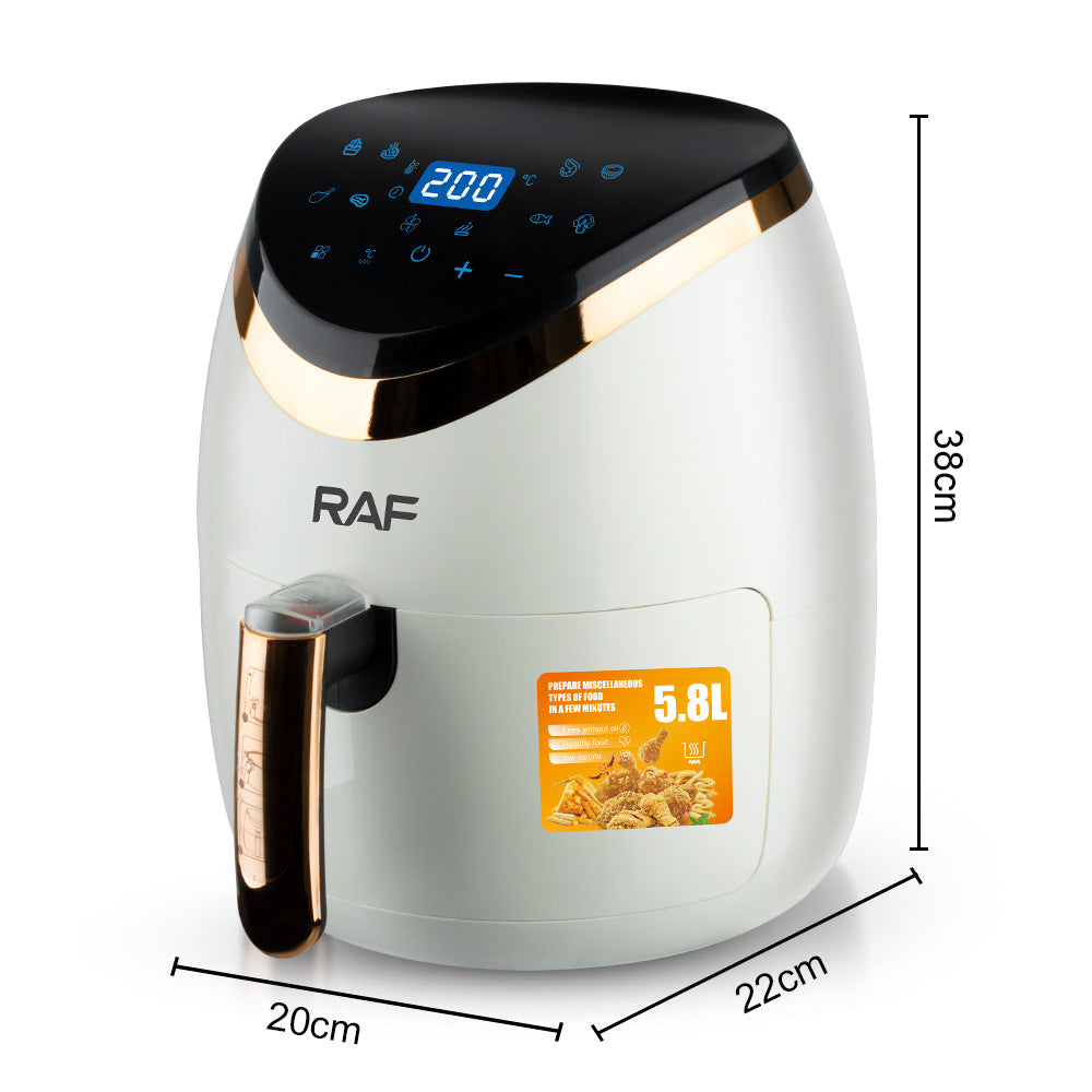 RAF European Standard Smart Touch Air Fryer5.8L Large capacity household fully automatic intelligent multifunctional