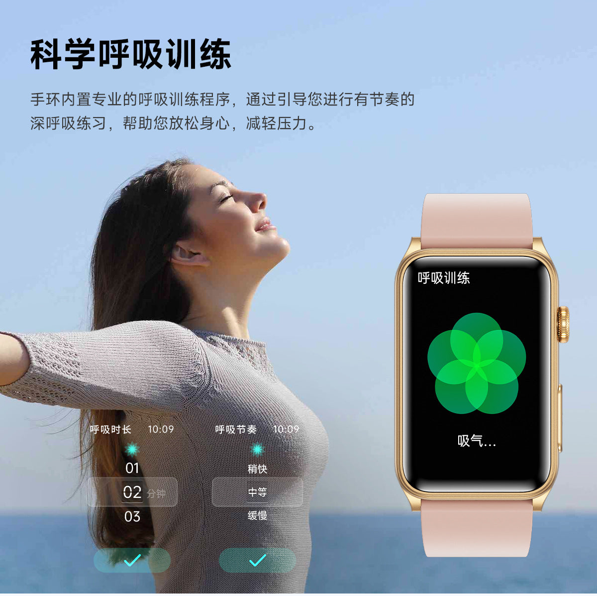 GE50Smart bracelet health monitoring blood sugar HRV Micro Physical Examination ECG ECG G50Flashlight Smart Watch