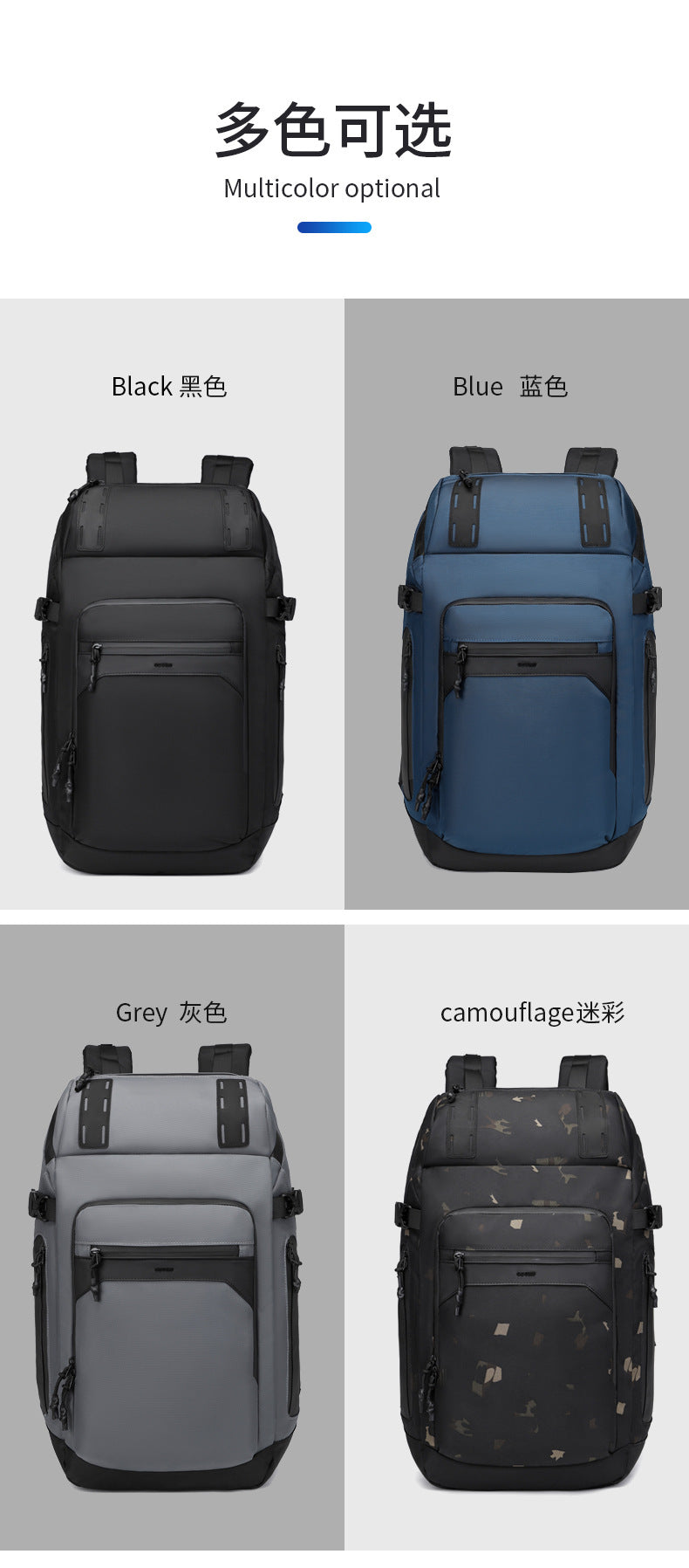 ozuko Casual Backpack Men's Computer Backpack Waterproof Oxford Cloth Large Capacity Commuting Travel School Bag