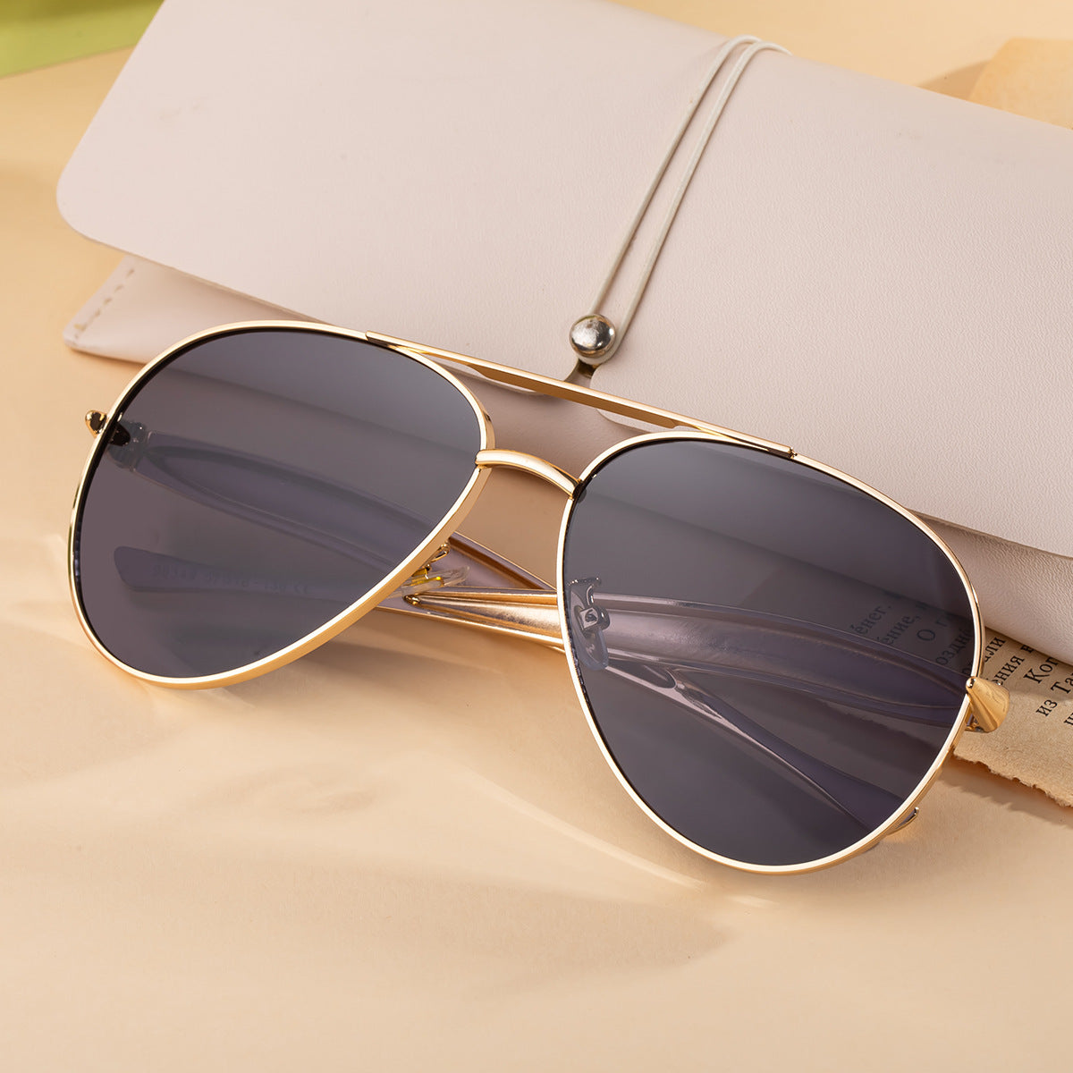 Toad-shaped Metal Sunglasses2025New Retro Plain Sunglasses High-End Feel Women Street Style Trendy Sunglasses
