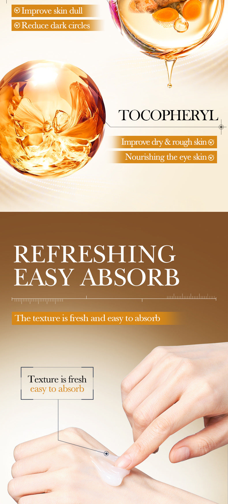 BIOAOUA Turmeric Antioxidant Soothing Eye Cream Brightening, moisturizing and moisturizing eye cream  foreign trade wholesale