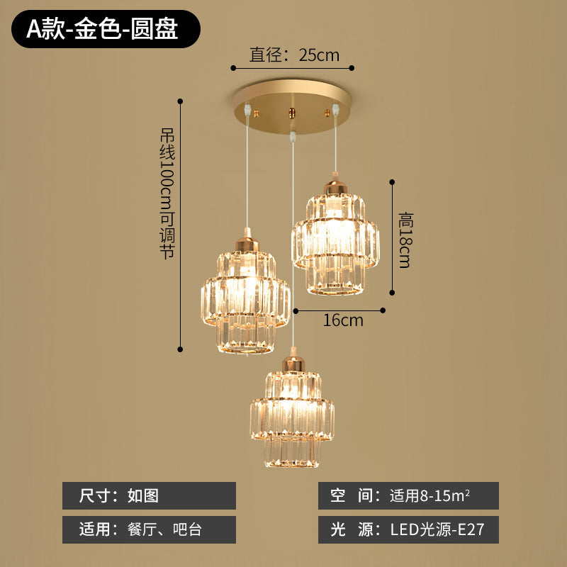 Restaurant Pendant Light Three-Head Modern Minimalist Bar Creative Dining Table Bedroom Unique Living Room Dining Room Grand Nordic Lighting