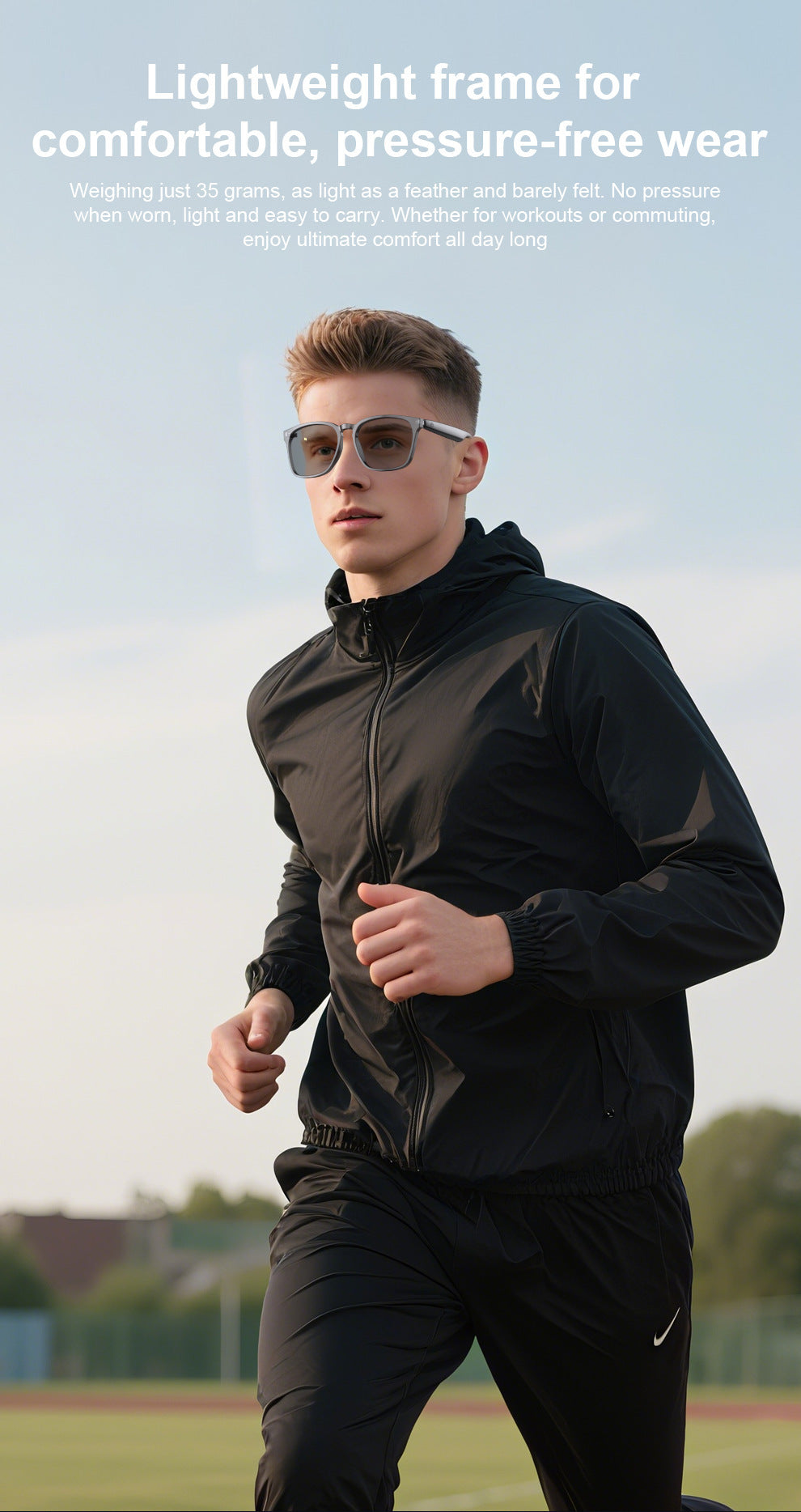 ai Translation Smart Glasses Photochromic Bluetooth Wireless Hands-Free Call Audio Multi-Function Driving Glasses