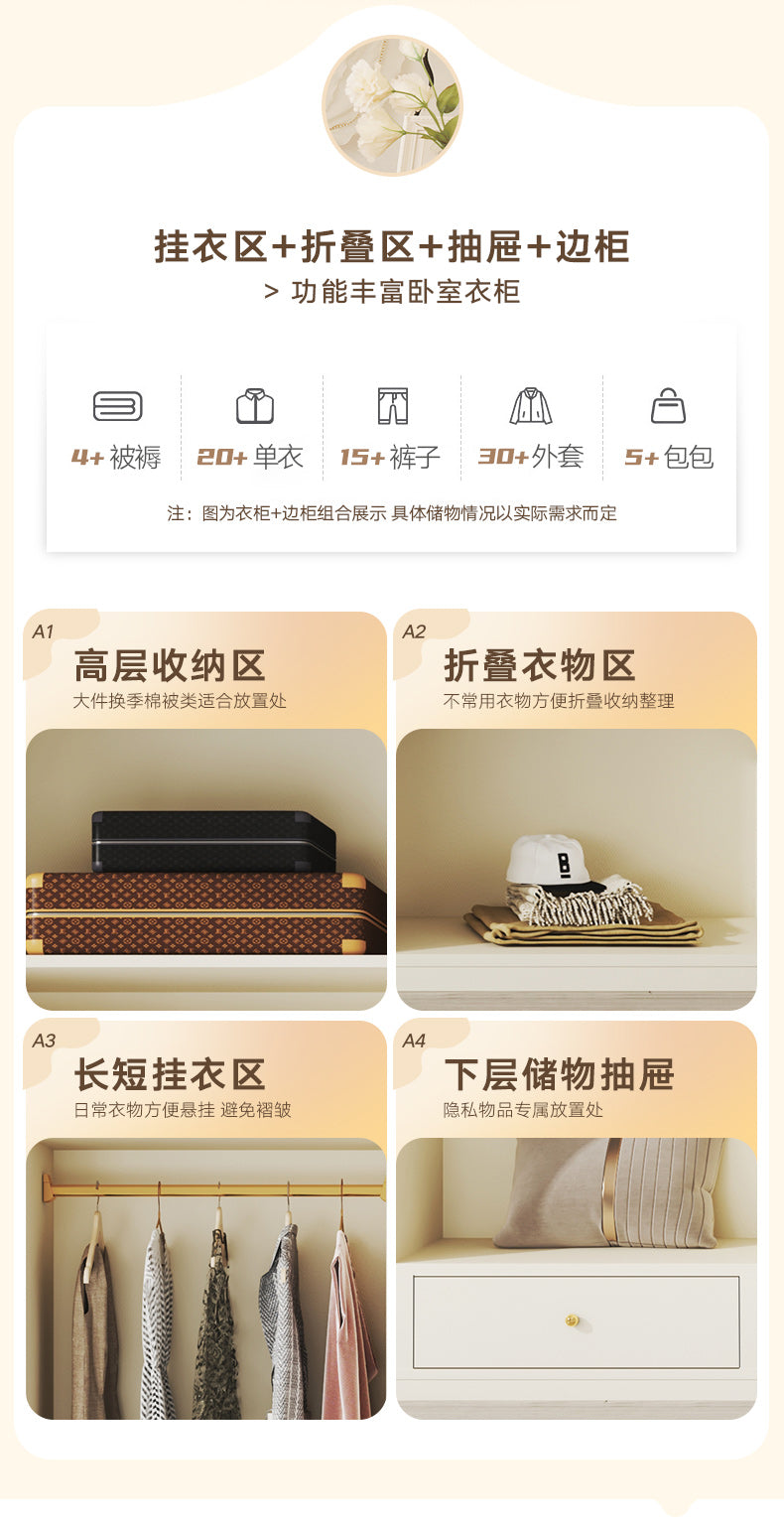 Custom Solid Wood Door-to-Ceiling Wardrobe2024Bestselling Home Bedroom E0Grade European Pine Board Storage Cabinet Furniture