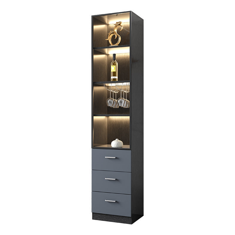 Glass Wine Cabinet for Living Room, Wall-Mounted, Modern Minimalist, Light Luxury, Double-Door Wine Cabinet, Home Dining Side Cabinet, High-End Display Storage Cabinet