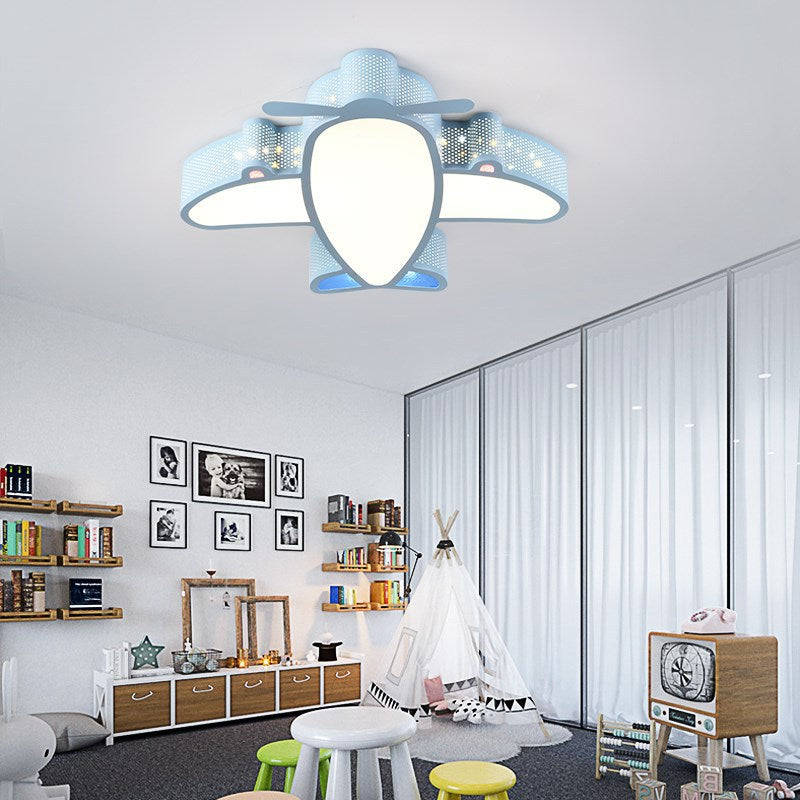 Children's Room Lamp Modern Simple Nordic Creative Boys and Girls Bedroom Airplane led Ceiling Light Non-Glaring Study Lamp