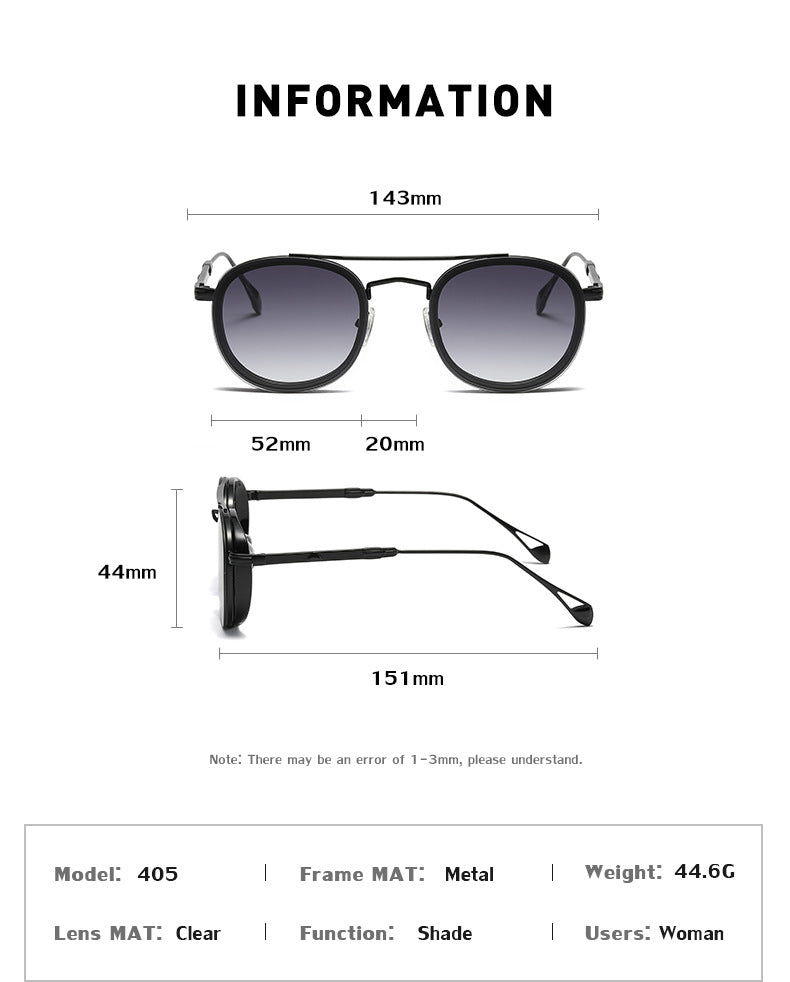 European and American Retro Oval Frame Sunglasses for Men, Side Wrap Small Frame Sunglasses for Women, Trendy Glasses Wholesale shades