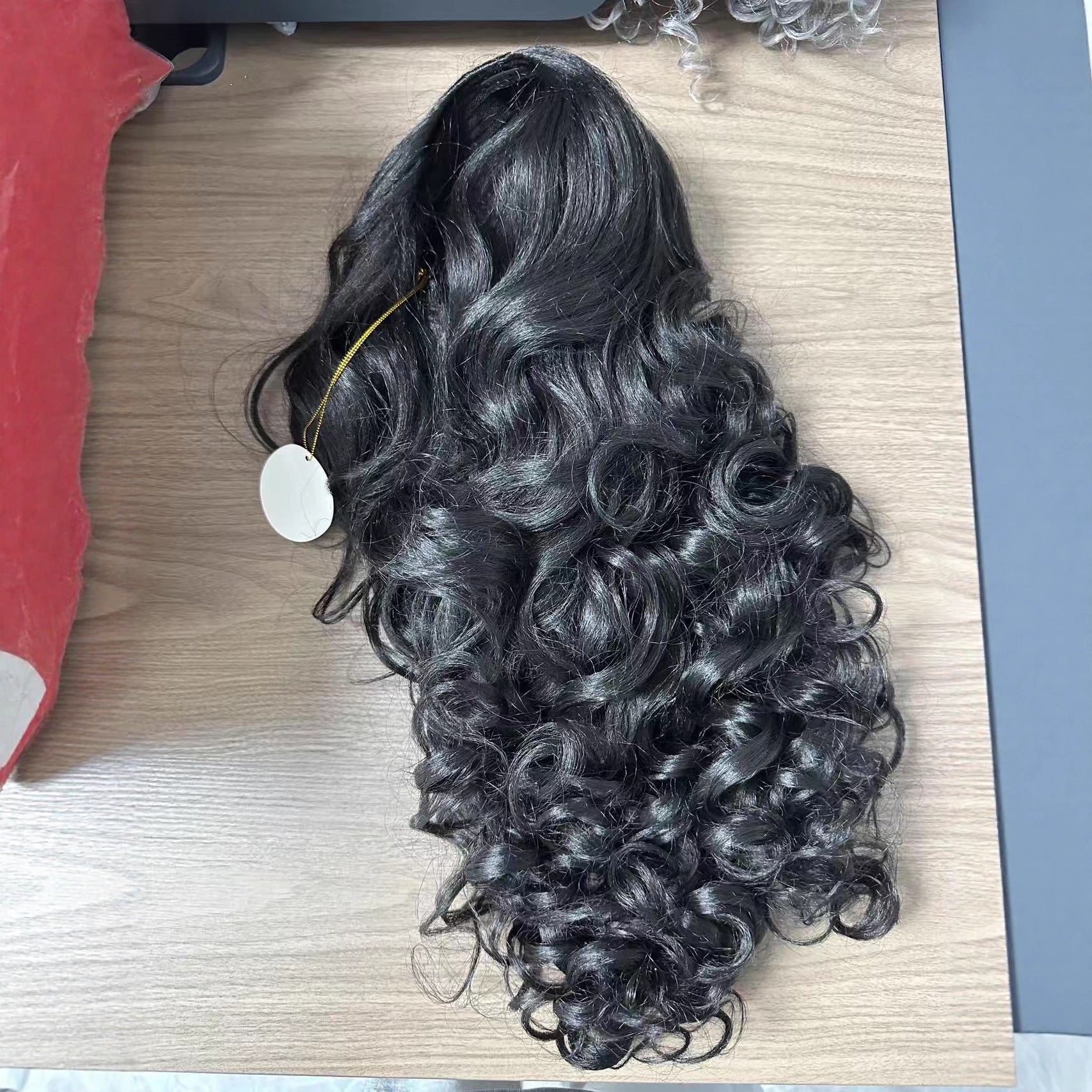 Africa Afro curly wig Synthetic Half Wig with Drawstring Full Machine-Made Glueless Wig