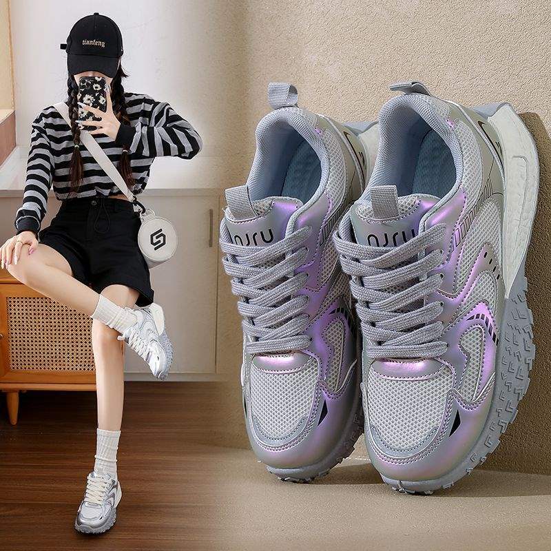 German Training Shoes Women's Shoes2025Spring New Casual Sports Running Shoes Lightweight Forrest Gump Shoes Versatile White Sneakers Mesh Shoes