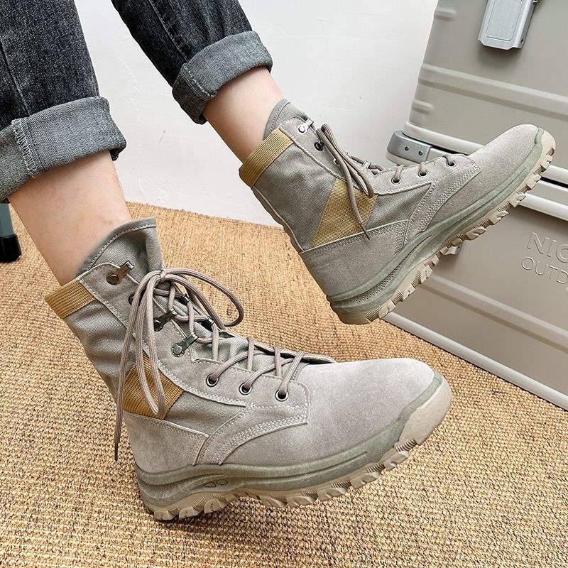 Martin Combat High-Top Anti-Slip Winter Breathable Hiking Tactical Outdoor Wear-Resistant Climbing Shoes Desert