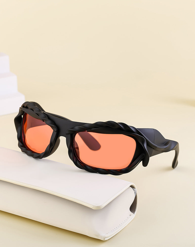 New Y2K Irregular Sunglasses for Women, Cycling Lace Sunglasses, Women's European and American Style Performance Glasses sunglasses