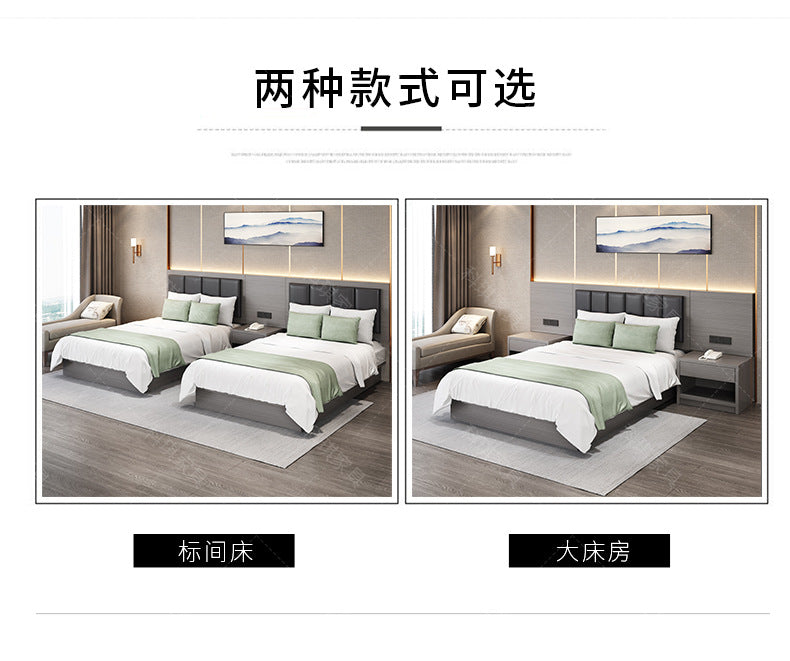 Hotel Guesthouse Bed Standard Room Full Set Furniture Apartment Homestay Single Double Bed Hotel Rental Room Special Bed Box