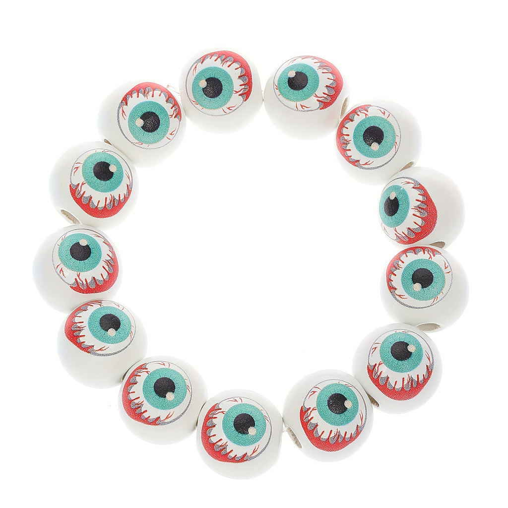 Men's Holiday Bracelet Women's Gift Spider Wooden Bead Bracelet Set Skull Bead Halloween Bracelet