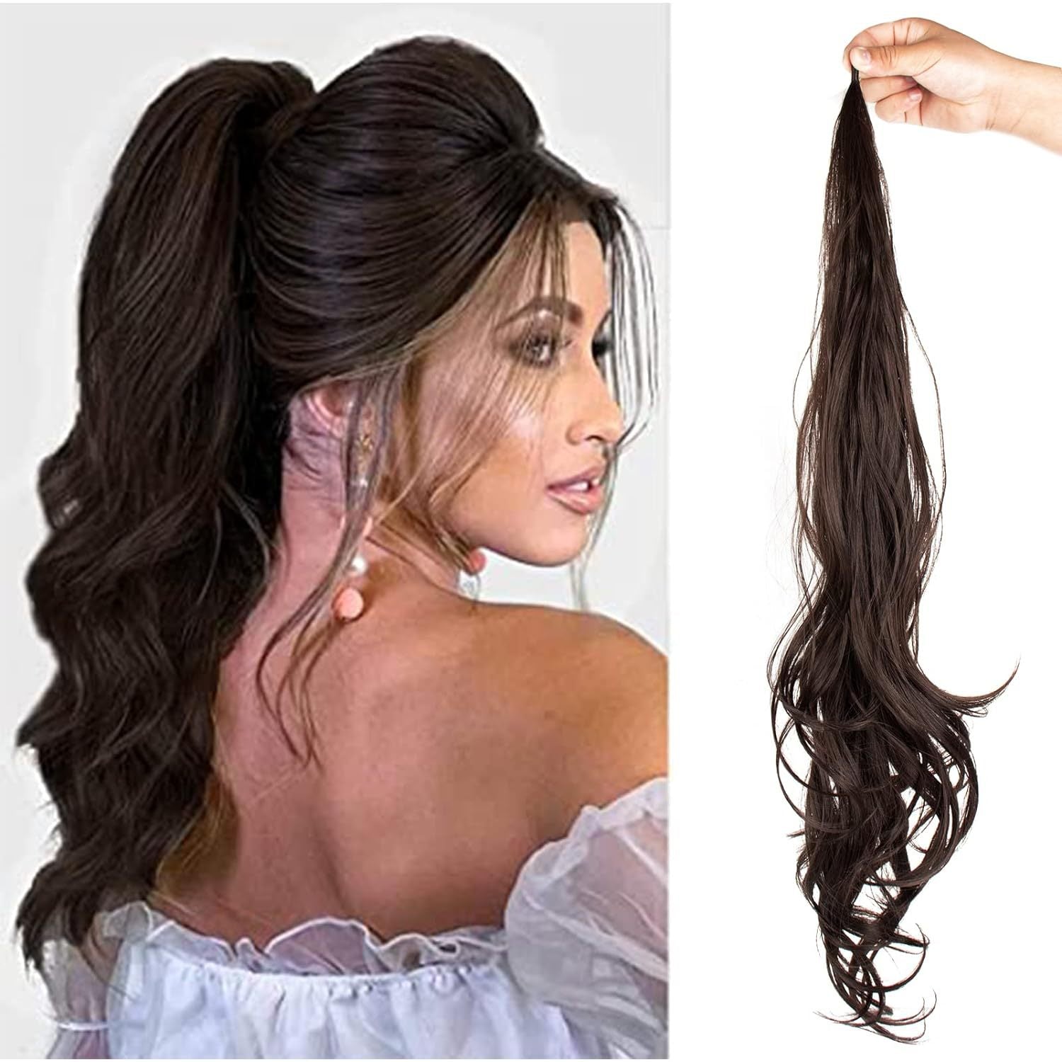 32Inch European and American Style Wig Ponytail for Women Wrap-around Ponytail Magic Wand Ponytail Wand Hair Ponytail