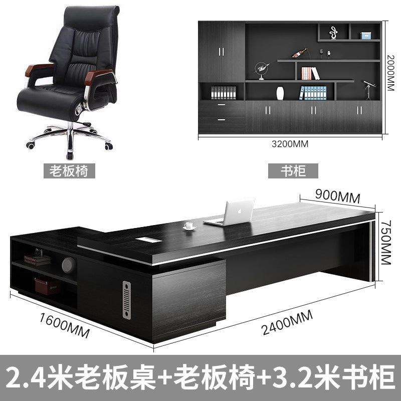 Simple Modern Boss Office Desk and Chair Set New Chinese Style Executive Desk President Desk Manager Desk Office Furniture