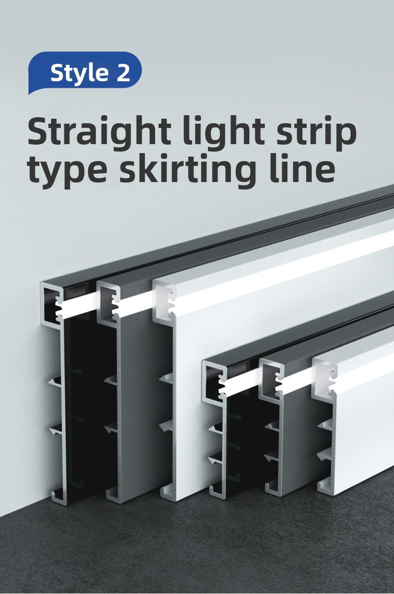 Aluminum alloy luminous baseboard, embedded luminous baseboard LED Aluminum alloy skirting board with light strip