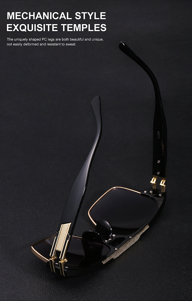 Glasses for Men Driving Special European and American Large Frame Sunglasses Men's High-end Sense Retro Trend Sunscreen Sunshade Full Frame Sunglasses